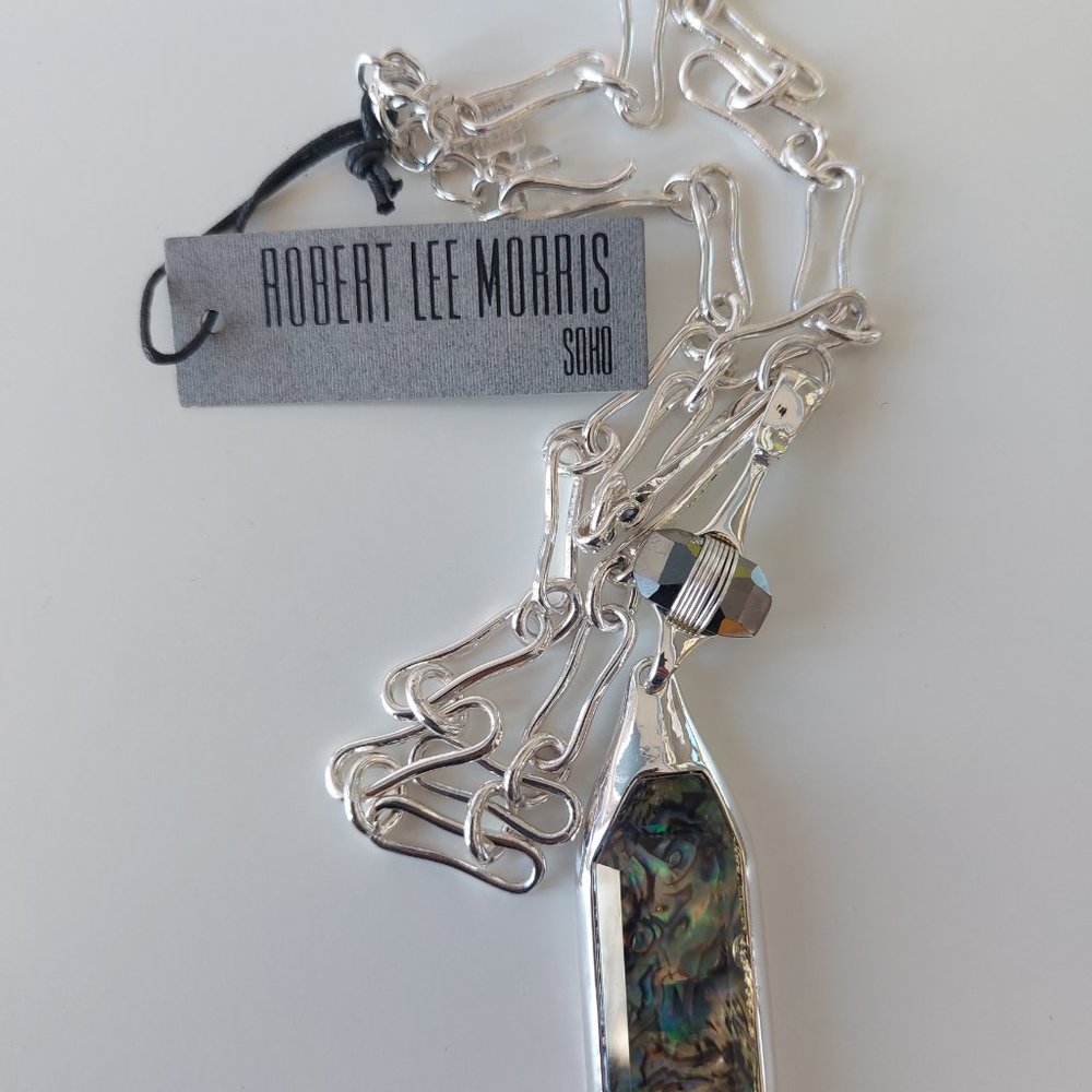 Robert Lee Morrist AB Silver Necklace Stn Pendant